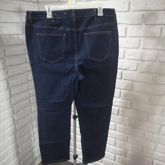 DC Jeans Ladies Size 22 Petite Dark Wash Straight Leg Jeans - Picture 2 of 14